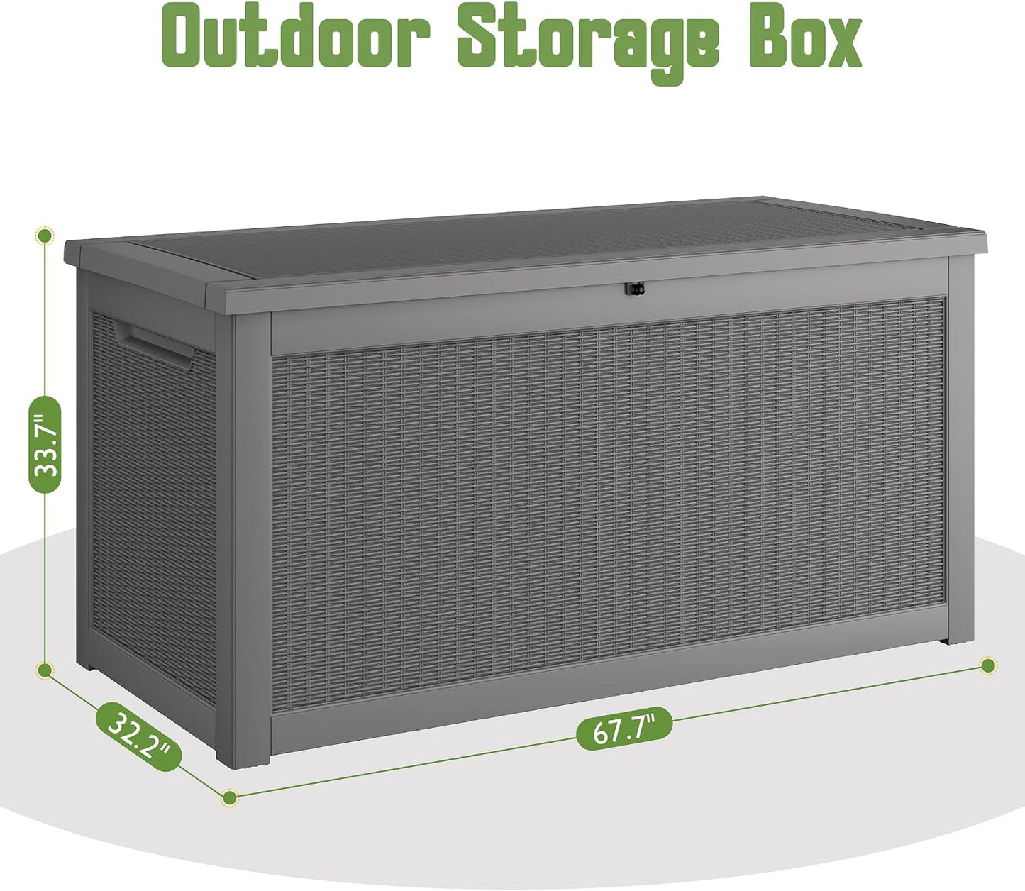 KAMABOKO 31 Gallon Outdoor Storage Box, Resin Deck Boxes Indoor and outdoor, Waterproof Storage Box Lockable Lid for Garden Tools, Package Delivery, Pool Supplies, Patio Cushions, Black