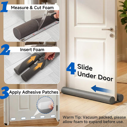 MAXTID Under Door Draft Stopper for Bottom of Doors 38" Black Door Blocker Noise ReducerLight Cold Air Guard Breeze Sound Proof Door Sweep Weather Stripping Door Seal Insulation Strip Gap Filler