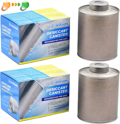 Wisesorb 800 Gram Gun Safe Dehumidifier, 2 Pack of 1.77 LBS Rechargeable Dehumidifier Blue to Pink Silica Gel Desiccant Moisture Absorbers, Dehumidifiers for Room, Bedroom, Safe, Closet, Bathroom, Car