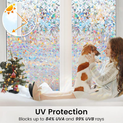 DOWELL Window Privacy Film, Frosted Glass Window Film, Static Cling Non-Adhesive Glass Clings, Sun Blocking Opaque Coverings, Reusable Door Stickers for Bathroom Home Office, Pure, 17.5" x 78.7"
