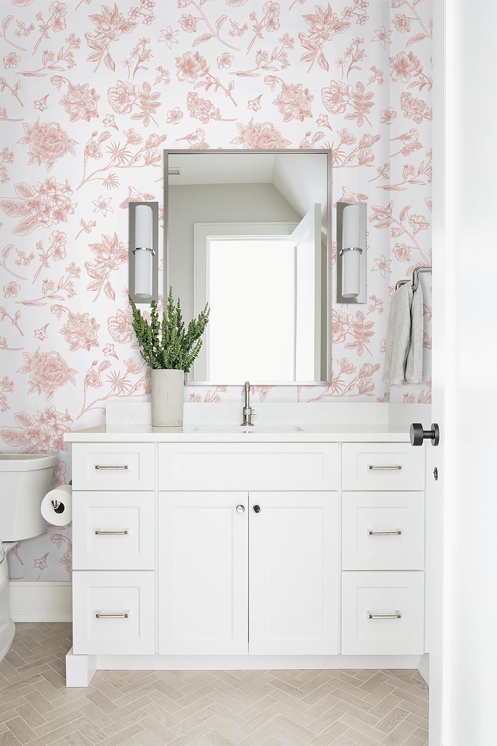 Safiyya Peel and Stick Wallpaper Floral Green and White Leaf Contact Paper for Cabinets 17.3"x 78.7" Self Adhesive Removable Wallpaper for Bathroom Renter Friendly Wall Paper Vinyl Roll