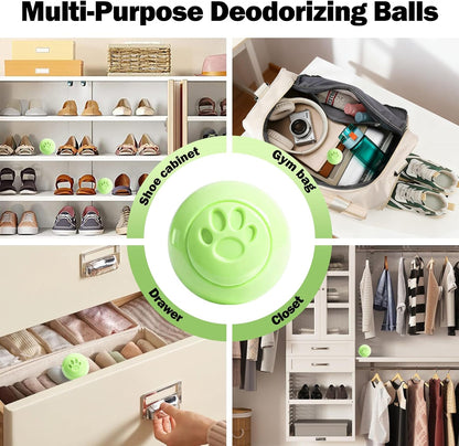SCENTORINI Shoe Deodorizer Balls, 8 Pack Jasmine Scent Sneaker Deodorizer Balls, Odor Eliminator for Smell Shoes Boots, Long Lasting Shoe Freshener for Gym Bags, Drawers and Small Spaces
