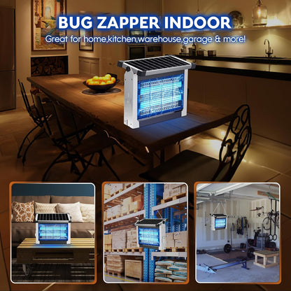 Solar Bug Zapper Outdoor, PhatroyYee Mosquito Zapper 4500V, Waterproof Portable Fly Zapper, Rechargeable Electric Mosquito Killer, Cordless Fly Insect Mosquitos Trap for Patio Yard Home Garden Camping
