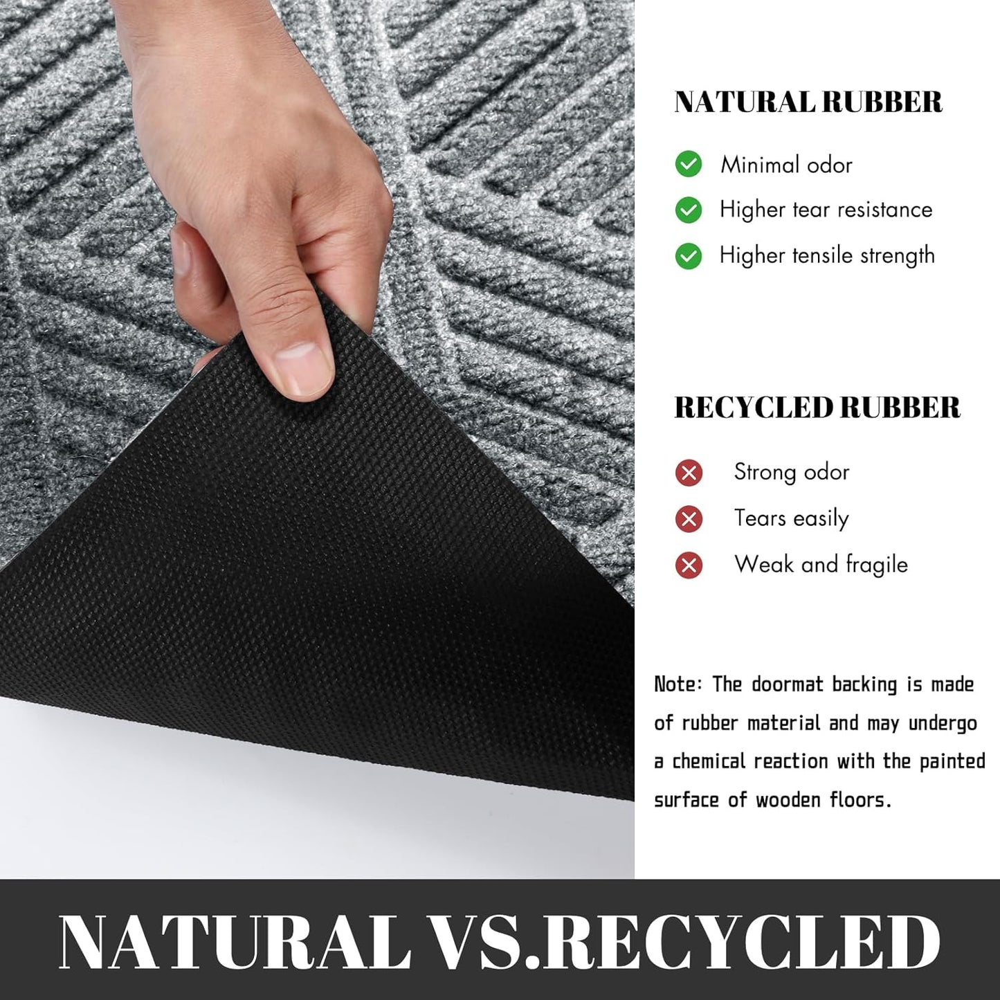 Yimobra Front Door Mat, All-Season Waterproof Outdoor Mat for Entrance with Drainage Holes, Heavy Duty Non-Slip Doormat for Garage Patio Entryway Indoor, 29.5x17, Red