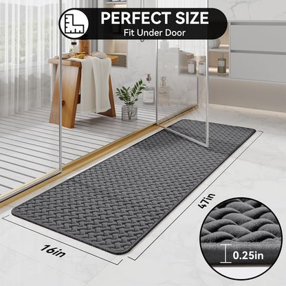 YDKGL Bathroom Rugs Non Slip, Super Absorbent Quick Dry Bath Mats for Bathroom, Foam Weave Texture Thin Bath Rugs Washable with Rubber Backing Fit Under Door Outside Shower,16" x 24“