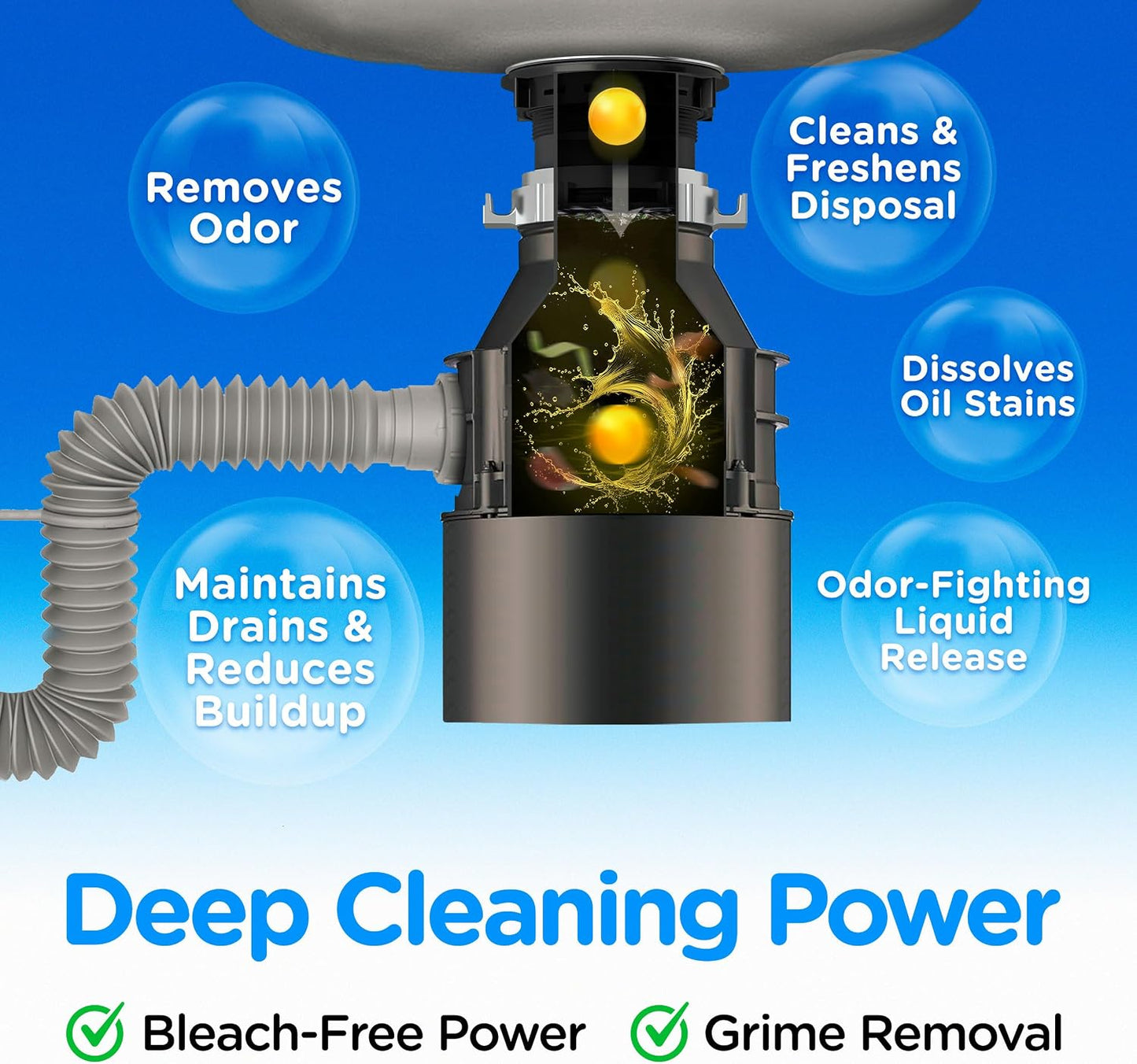 COMPAC HOME Plink Garbage Disposal Cleaner and Deodorizer, Air Fresheners for Garbage Disposal, Lemon Scent, Home Cleaning Products for Kitchen Sink and Clogged Drains, 20 Count (Pack of 1)