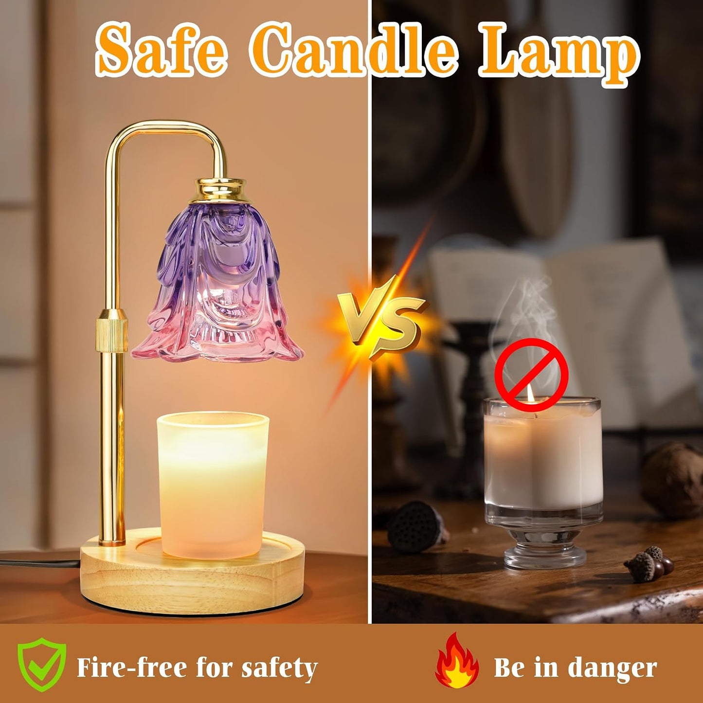 Candle Warmer Lamp with Timer Dimmer, Adjustable Height Pink Tulip Candle Wax Warmer, Christmas Birthday Gift for Mom Women,House Warming Gifts for New Home Bedroom Decor,Flower Pink