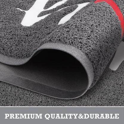 CozyBounty Black Door Mat Welcome Mats Outdoor Indoor Non-Slip Doormat for Entryway Low-Profile Floor Mat for Yard, Garage, High Traffic Areas (30"x17.5", Black)