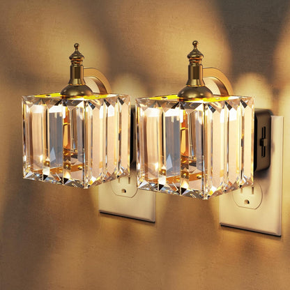 L LOHAS LED Night Light,Dimmable Night Lights Plug into Wall, 2 Pack Acrylic Nightlight with 0-100 LM Adjustable Brightness, 3000K Plug in Night Light with Dusk to Dawn Sensor, for Bathroom Hallway