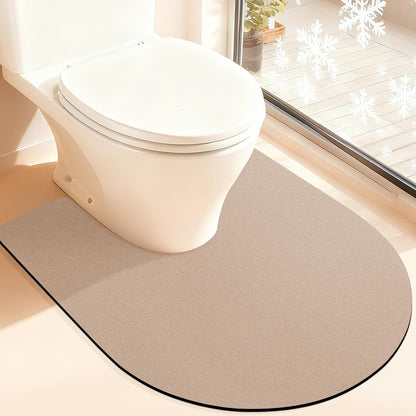 ACCUMTEK Non Slip Bath Mat, Thin Bathroom Rugs Fit Under Door, Quick Dry Bath Mats, Machine Washable Bath Rugs for Bathroom, Bathtub & Kitchen, Grey/Bordered/24 x17