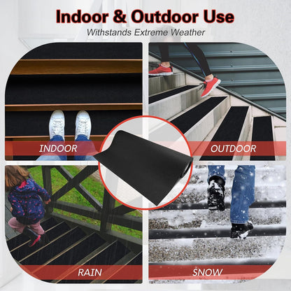 S&X Premium Outdoor Anti-Slip Tape - 4" x 60' Black Non-Slip Traction for Stairs, Ramps, Walkways, Boats, Weatherproof, High Traction, Long-Lasting Safety Solution