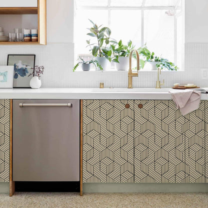 MelunMer Geometric Peel and Stick Wallpaper Gold 118In L 17.7In W Self Adhesive Removable Wallpaper for Bedroom/Bathroom Waterproof Modern Contact Paper for Cabinets Gold Contact Paper Shelf Liner