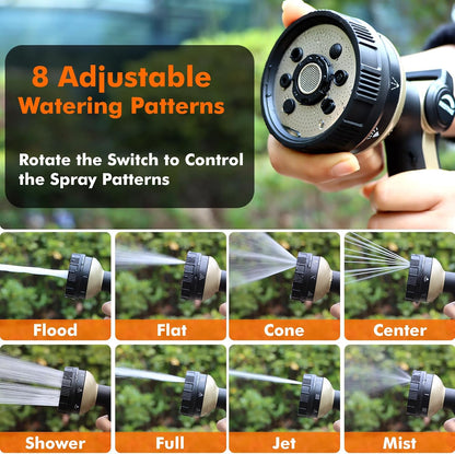 RESTMO Garden Hose Nozzle Heavy Duty, Metal Sprayer Nozzle Thumb Control | 8 Spray Patterns Full Shower Water Hose nozzle for Garden Hose, Ideal for Lawn & Plant Watering, Car & Pet Washing, Bronze