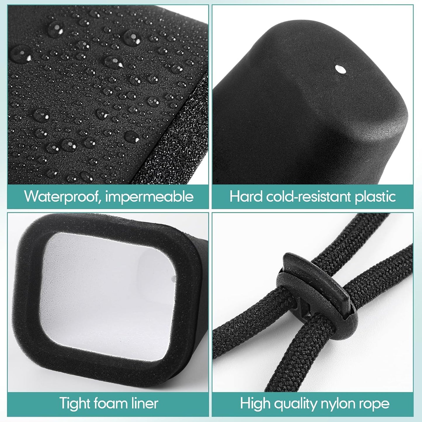 VIHOSE 2 Pcs Large Outdoor Faucet Covers for Winter 7.5 x 6.3 x 5.12 Inch Plastic Spigot Cover for Freeze Protection with Thick Foam Inside for Garden Cold Freeze Proof (Black)
