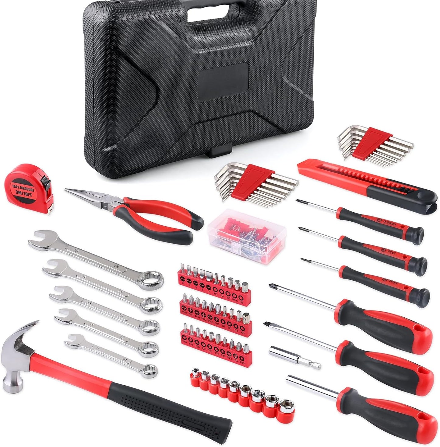 WINNER 175-Piece Multi-Purpose Automotive and Household Tool Kit in Toolbox Storage Case, Perfect for General Home and Auto Repairs, House DIY Project, Garage, Car, Travel Emergency, Father's Day Gift