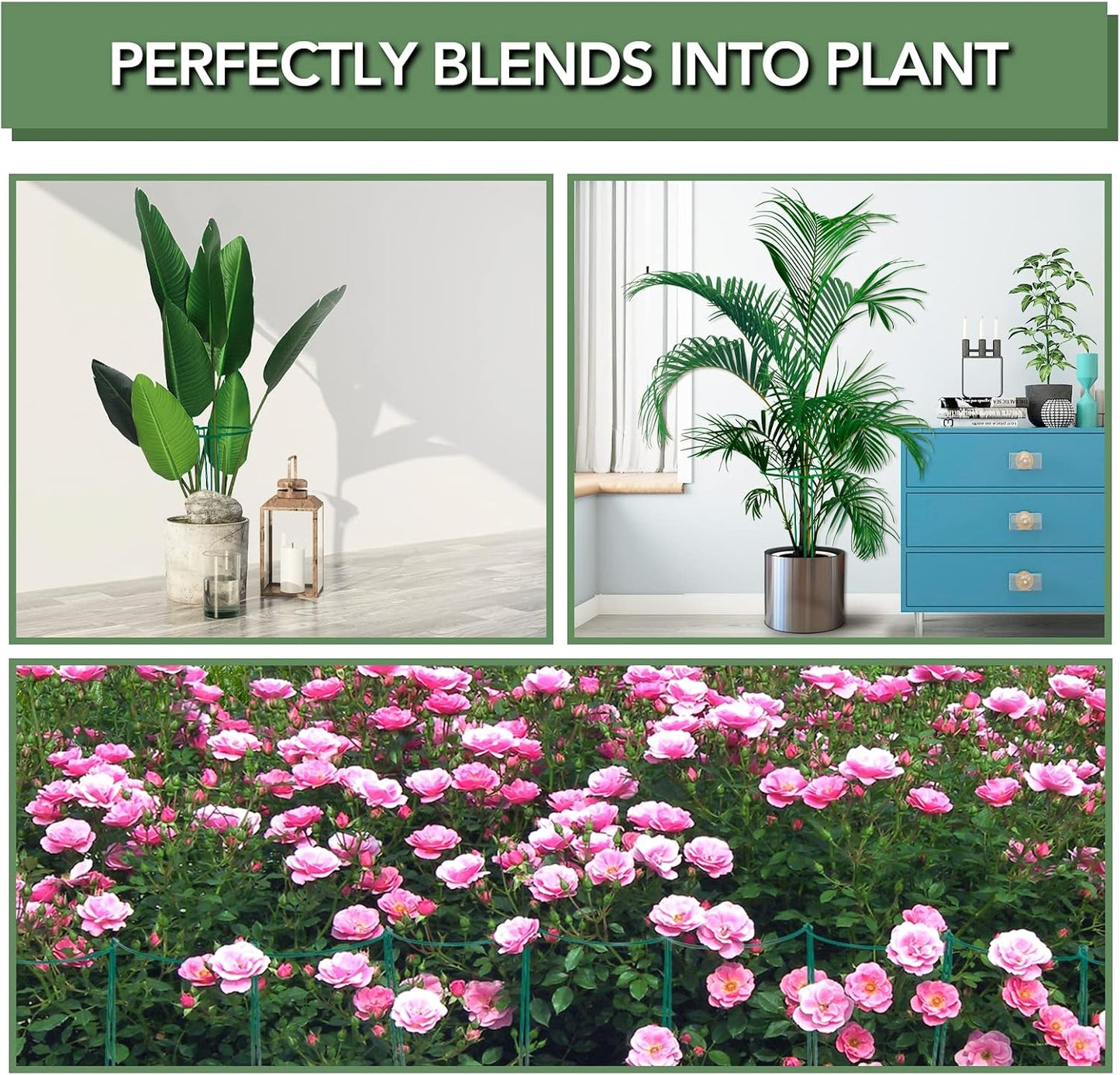 12 Pack 16 Inch Metal Plant Support Stakes for Outdoor Plants and Flowers | Peony cages and supports, Flower stakes, Includes 15 Pcs twist ties, Sturdy, Rust-proof, Easy to install, Durable