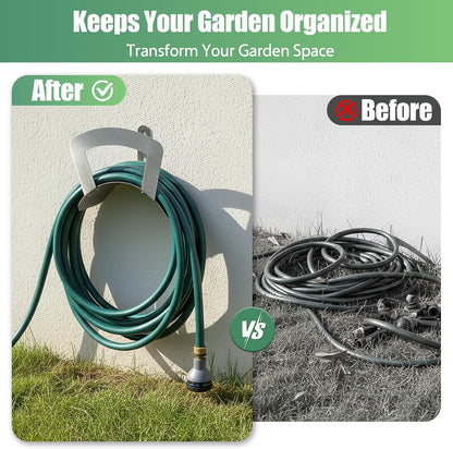 Primst Garden Hose Holder Wall Mount Hose Hanger Heavy Duty Metal Hose Bracket Water Hose Storage Organizer Durable Hose Holders (Stainless Steel)
