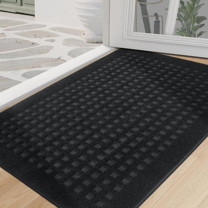 BEQHAUSE Dirt Trapper Door Mats 20"x32", Non-Slip Waffle Doormat Indoor Entrance Low-Profile, Dirt Resist and Absorbent Entryway Rugs Washable Inside Welcome Floor Mat for Front Back Door, Beige