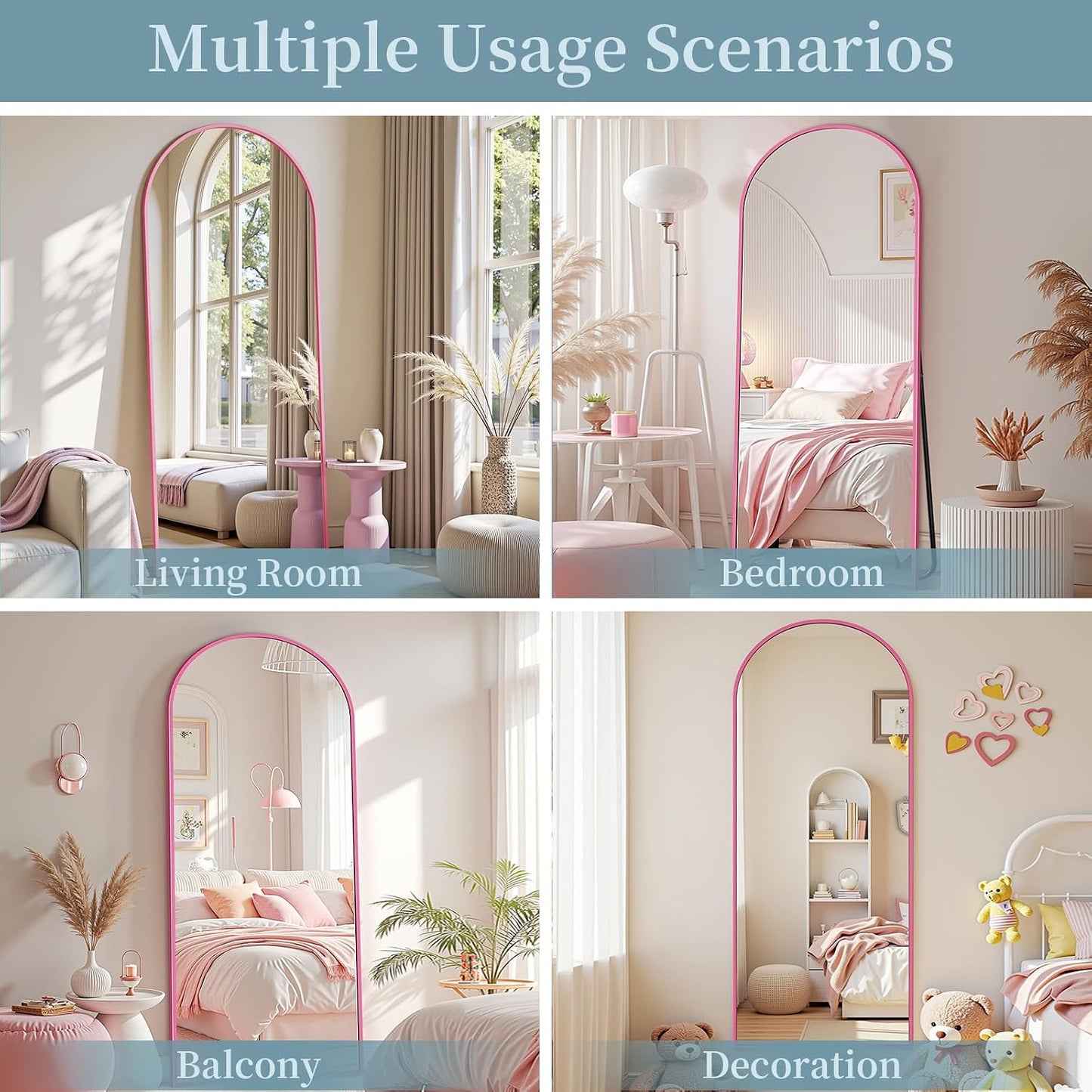Full Length Mirror with Stand, 71"x28" Arched Full Body Large Stand Up Aluminum Frame Floor Standing Mirror, Freestanding Hanging Leaning Mounted for Bedroom Living Room Entryway Gold
