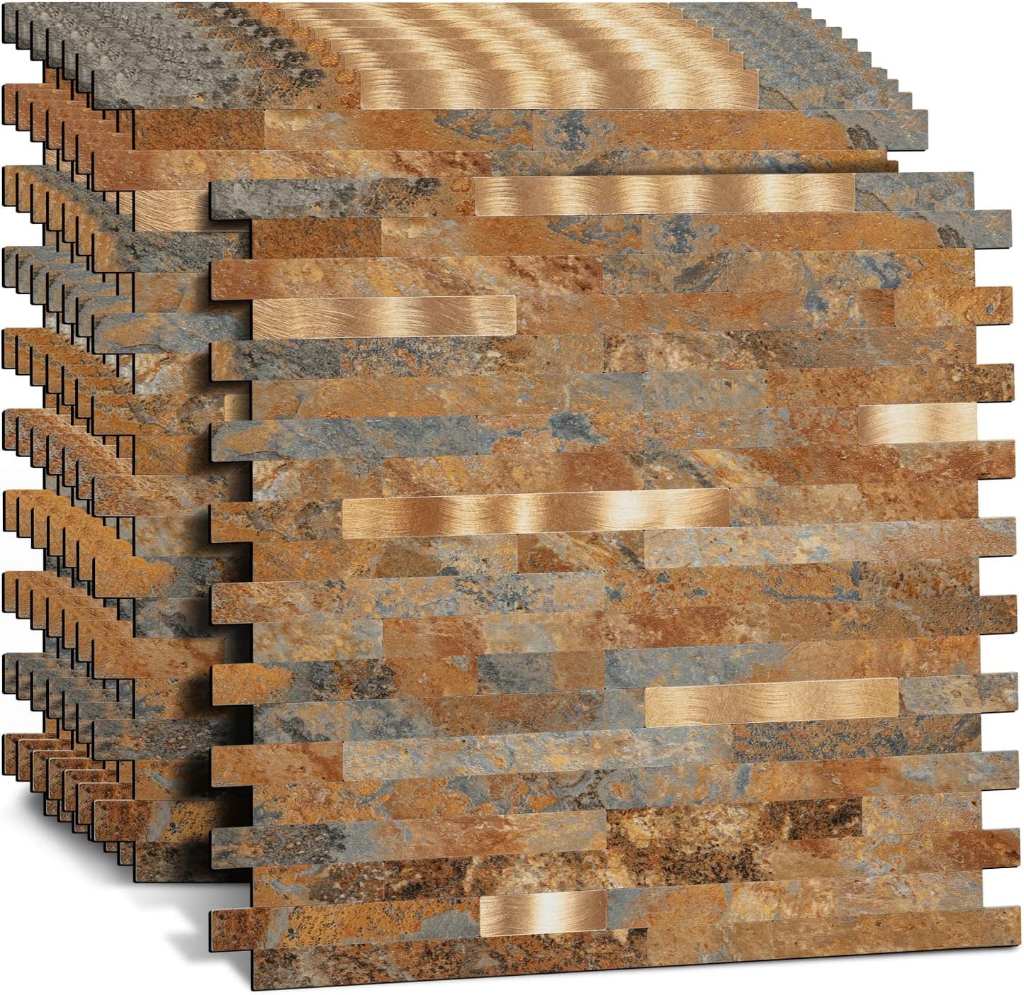 Midcard 10 Sheets Peel and Stick Backsplash PVC Wall Tile,for Kitchen Backsplash