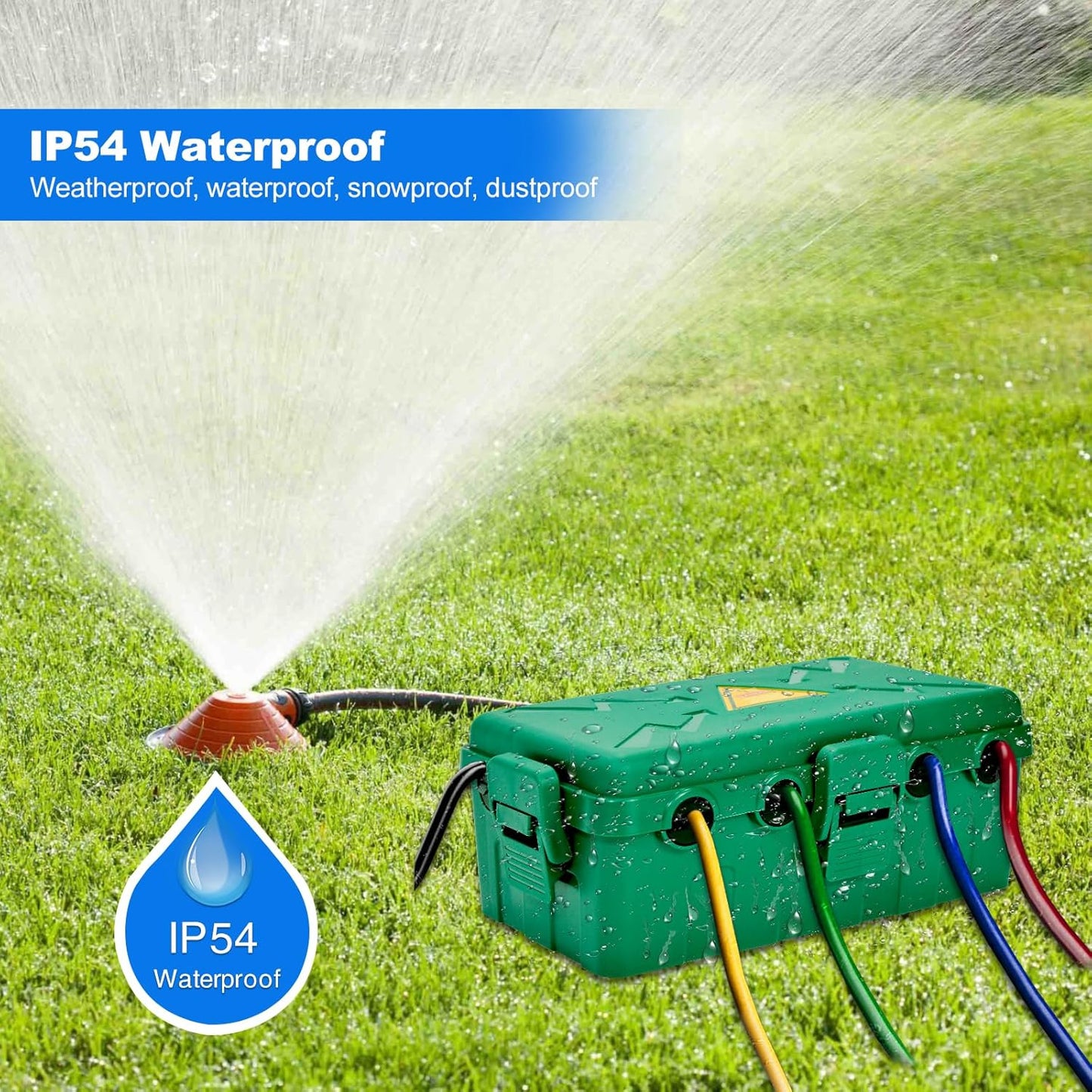 Hrensaw Large Outdoor Electrical Box(12.5x8.5x5inch),IP54 Waterproof Outdoor Outlet Covers,Weatherproof Extension Cord Covers Protect Outlet,Plug,Timer,Power Strip,Holiday Light,Green