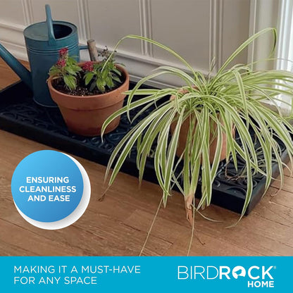 BIRDROCK HOME Rubber Boot Tray | 34 inch Decorative Boot Tray | Waterproof for All Weather Indoor or Outdoor Use | Dog Bowl Tray