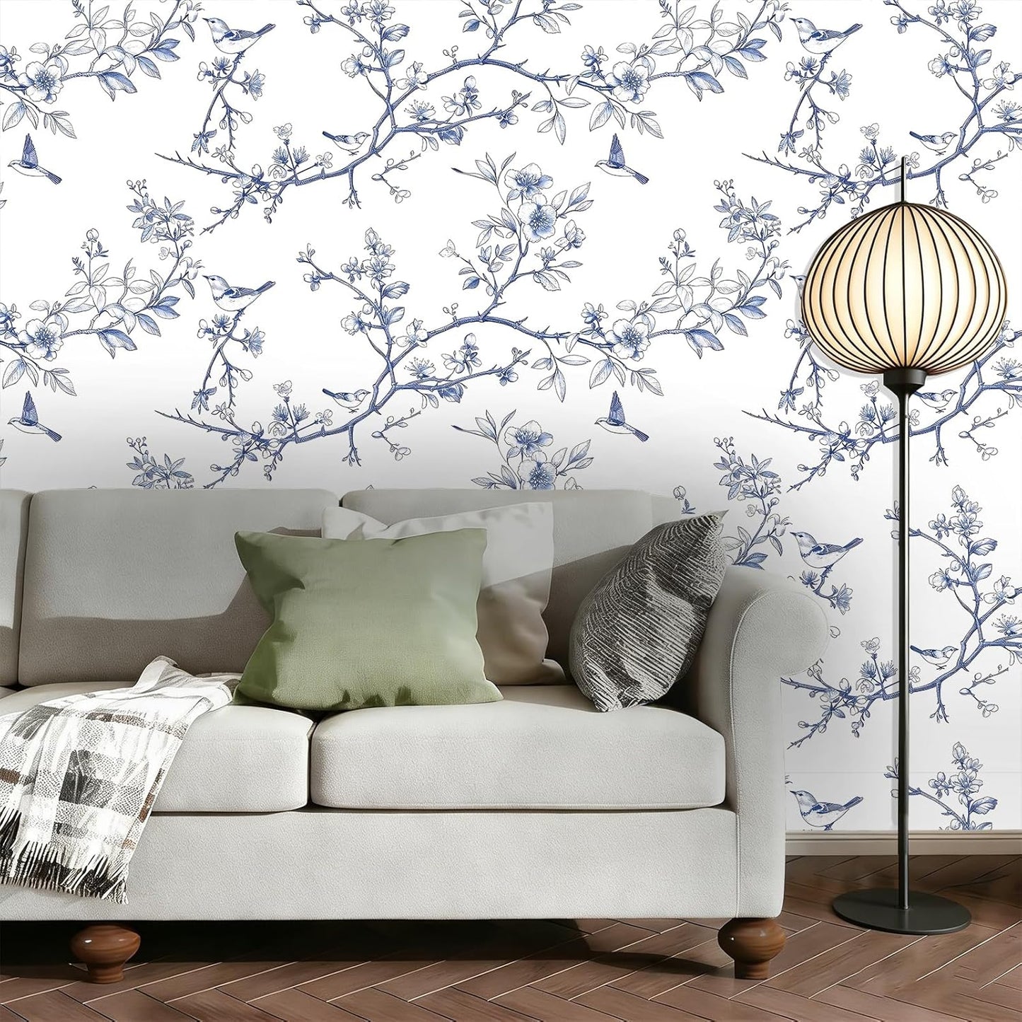 Peel and Stick Wallpaper, Soft Wildflower Botanical Contact Paper, PVC Vinyl Removable Wall Covering, Waterproof Easy-Clean, No Residue Renter Friendly, Neutral Decor, 39.4x17.3 in (Flowers2)
