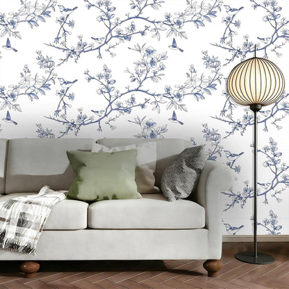 Peel and Stick Wallpaper, Soft Wildflower Botanical Contact Paper, PVC Vinyl Removable Wall Covering, Waterproof Easy-Clean, No Residue Renter Friendly, Neutral Decor, 39.4x17.3 in (Flowers2)