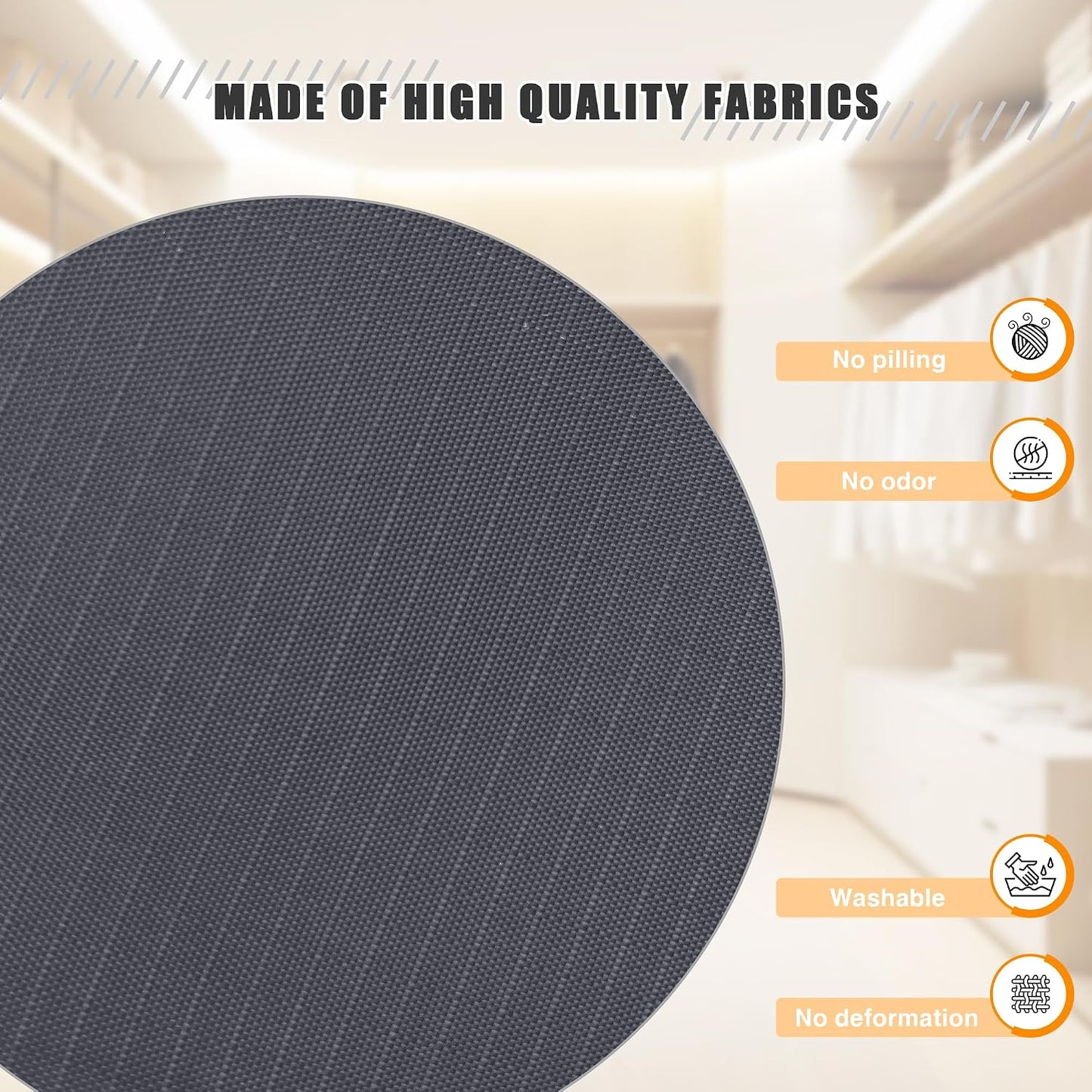 Hanging Closet Organizer 3-Shelf, Oxford Fabric Wardrobe Storage, Gray | Easy-mount foldable design holds clothes, handbags, shoes & accessories; washable Oxford fabric, sturdy and space-saving.