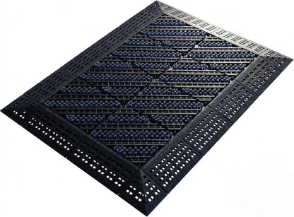 Heavy Duty Outdoor Boot Scraper Mat, 29.5" x 17.5" | Mud & Snow Doormat with Stiff Nylon Bristles, Modular Interlocking Shoe Cleaner for Garden 1.37" Thick