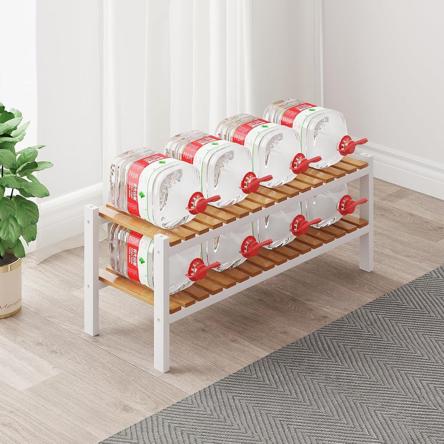 Bamboo Shoe Rack Organizer for Closet and Entryway - Space-Saving Narrow Shoe Stand - Versatile Shoe Holder for Door or Closet Shelf, Garage Bedroom can Freely Stack DIY Small Shoe Racks 3 Tier