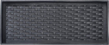 HF by LT Jumbo Basketweave Deluxe Rubber Boot Tray, 34 x 14 inches, Heavy Duty Vulcanized Rubber Design, One-Piece Seamless Construction, Year Round Use Indoors or Outdoors, Black