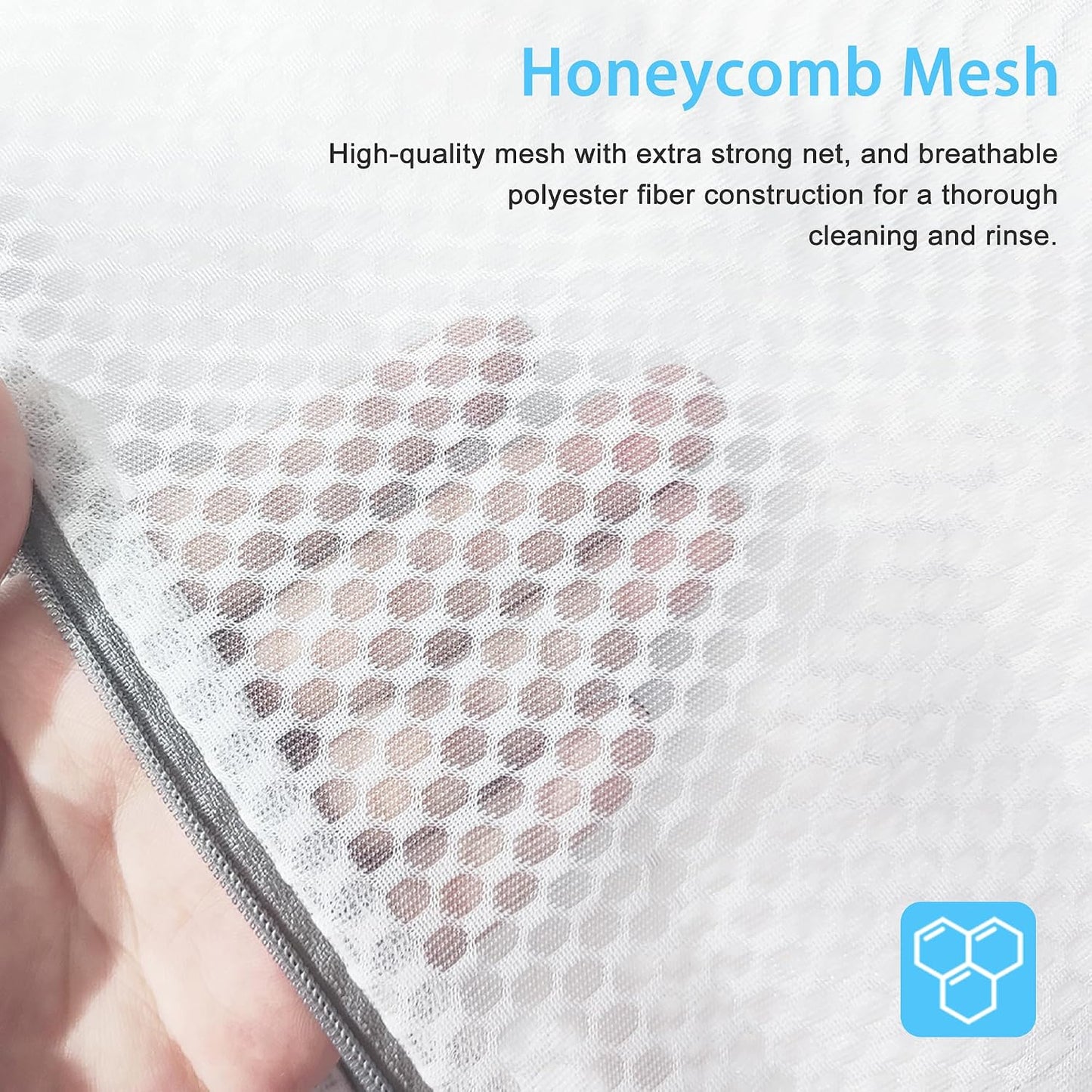 PrettyCare 3 Large (16x19inch) Mesh Laundry Bags for Delicates, Durable Honeycomb Wash Bags with Premium Zippers - Laundry Essentials Mesh Bags for Lingerie, Bras, Socks, Sweater, Travel & Organizing