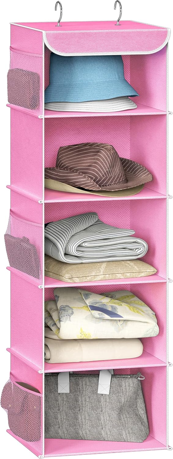 Simple Houseware 6 Shelf Hanging Closet Organizer, Gray