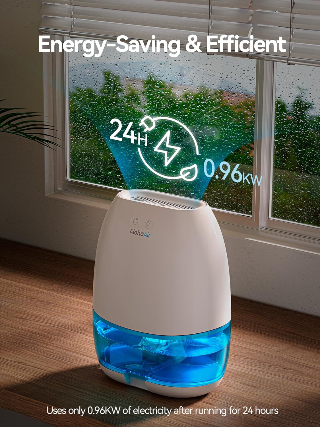 AlohaAir Dehumidifiers for Home, 34 oz Small Dehumidifier for Room, Quiet Dehumidifiers for Bathroom, Bedroom, RV, Closet with Auto Shut Off, 7 Colors Night Light