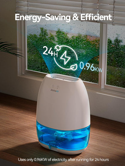 AlohaAir Dehumidifiers for Home, 34 oz Small Dehumidifier for Room, Quiet Dehumidifiers for Bathroom, Bedroom, RV, Closet with Auto Shut Off, 7 Colors Night Light
