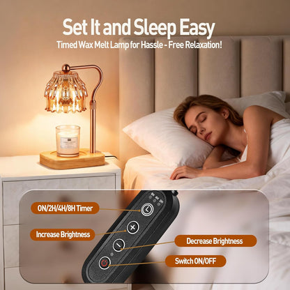 Candle Warmer Lamp with Timer Dimmer - Birthday Gift for Women Mom, Electric Wax Melter Warmer Adjustable Height for Jar Candles Housing Warming Home Decor
