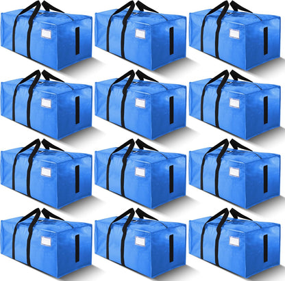 HOMESURE Supports 200lbs Heavy Duty Moving Bags - Strong Zipper & Wrap-Around Handles - Water-Resistant Storage Totes, Durable Alternative to Moving Boxes - 8 Pack - Semi-Transparent