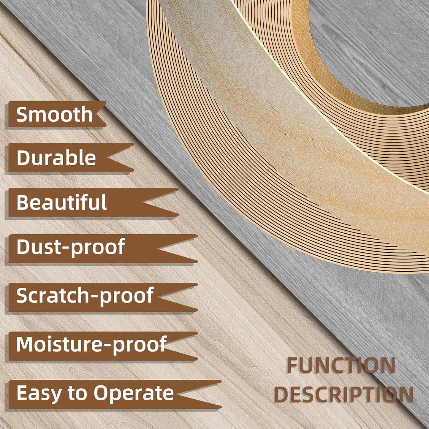 GSCIT Club Wood Grain Repair Tape, 2.4 inch X 15ft Self Adhesive Maple Grain Repair Patch for Tables, Chairs, Baseboards, Doors, Windows, Floors, Handicraft DIY. - Colors A
