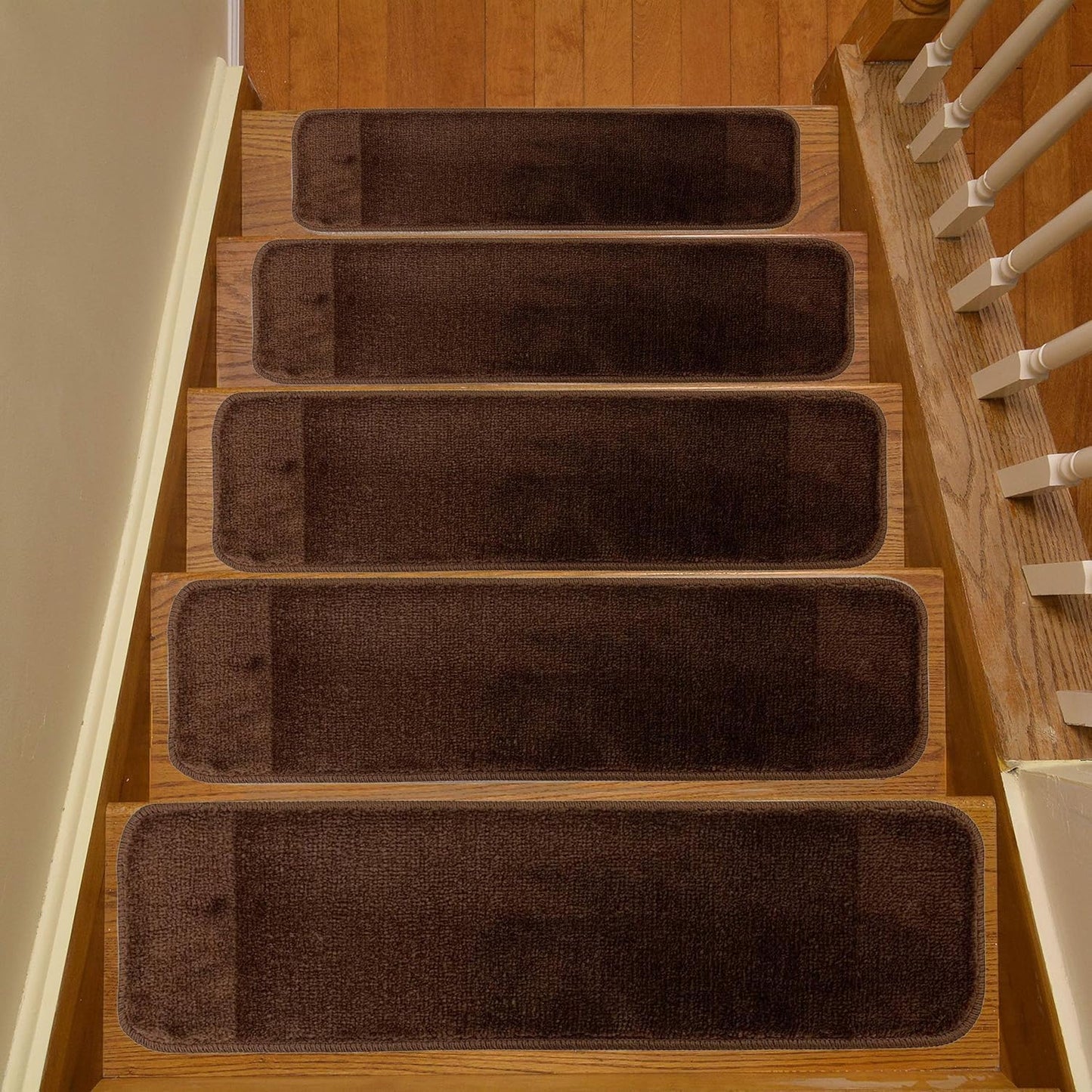 Comfy Collection Stair Tread Treads Indoor Skid Slip Resistant Carpet Stair Tread Treads Machine Washable 8 ½ inch x 30 inch (1 Piece, Beige)