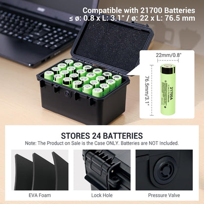 JJC 44 Slots AAA Triple A Battery Case Holder with Removable Battery Tester, Water-Resistant & Shockproof AAA Battery Storage Box Organizer