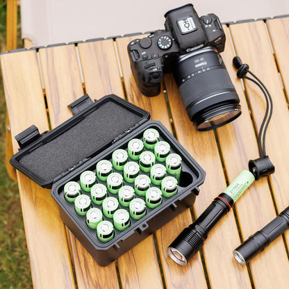 JJC 44 Slots AAA Triple A Battery Case Holder with Removable Battery Tester, Water-Resistant & Shockproof AAA Battery Storage Box Organizer