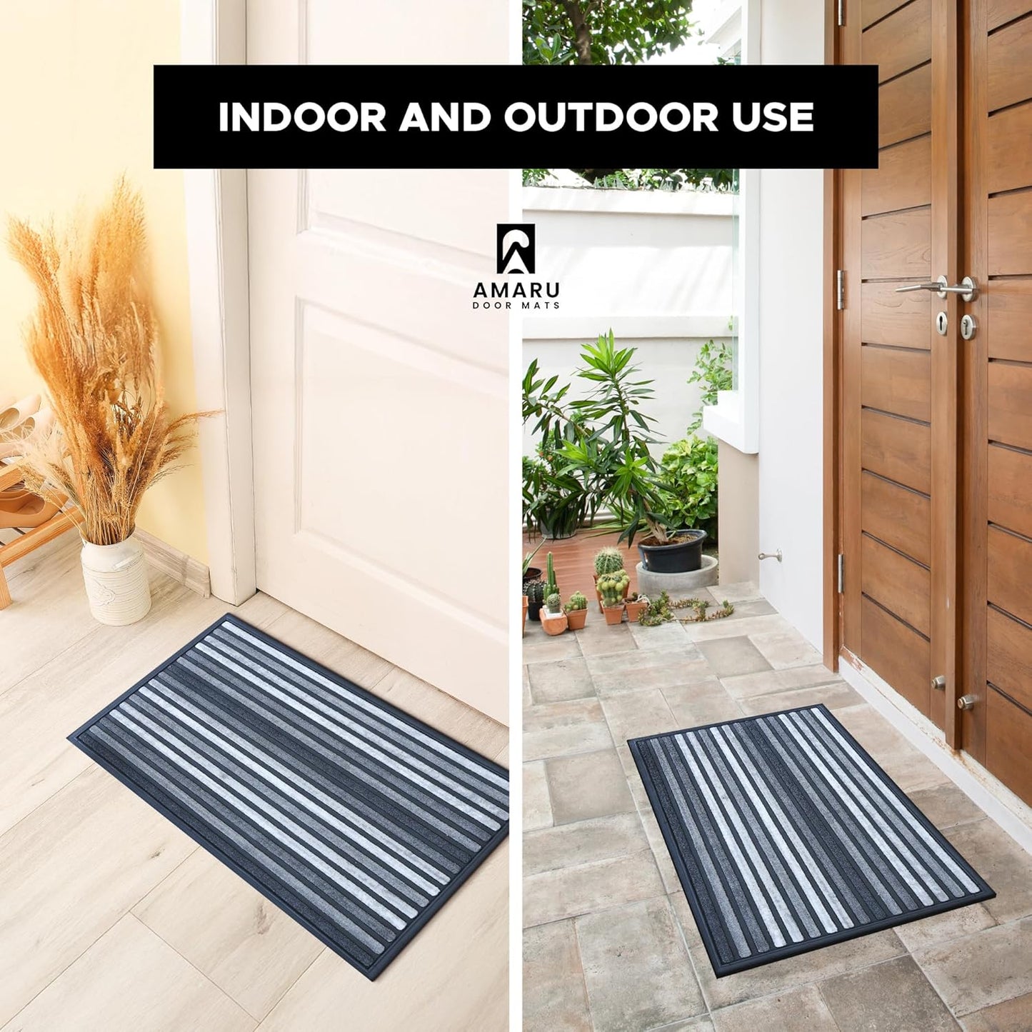 Extra Durable, Superior Absorption, Front Door Mat for Outdoor & Indoor - Welcome Mat for Entryway, Entrance, Patio, Porch - Waterproof, Non-Slip Backing, Coarse Fibers (Scales,17x29)