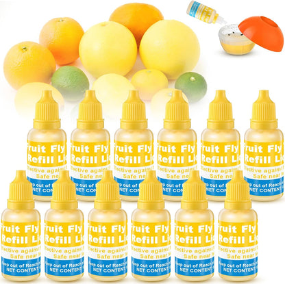 Qualirey 6 Pack Fruit Fly Trap Refill Liquid, 0.68oz Per Bottle Liquid Fruit Fly Traps for Indoors, Non Toxic Bait Safe Near Pets, Food and Kids, Lure Refill for Home Kitchen