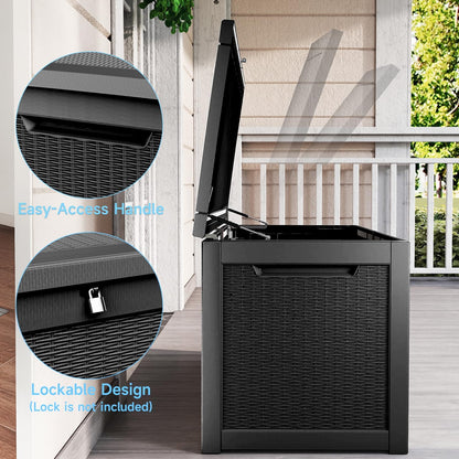 320 Gallon Outdoor Storage Box,Large Waterproof UV Resistant Deck Box,Lockable Storage Container for Patio Furniture Cushions Garden Tools and Pool Accessories(Black)