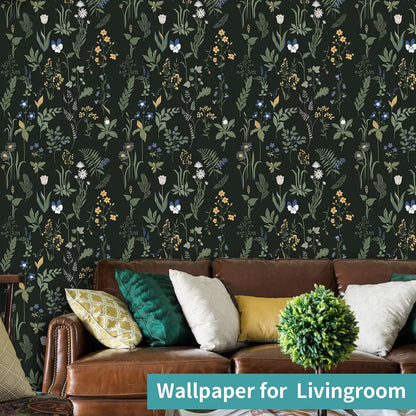 Removable Peel and Stick Wallpaper Boho 17.5 x 118 in Floral for Bedroom Bathroom Easy Peel Off Stick on Wallpaper Contact Paper Renter Friendly Wall Paper