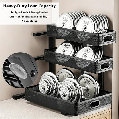 2 Pack Under Sink Organizer, 3-Tier Pull Out Kitchen Cabinet Organizer with 5 Adjustable Heights Metal Slide Out Bathroom Storage Makeup Drawer Rack for Bedroom Office Pantry Home Organization, White