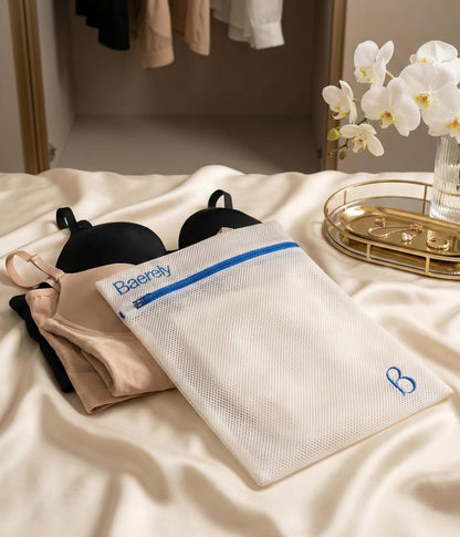 Mesh Laundry Bag for Shapewear, Bras & Delicates 12x16 in Pearl White | High-density mesh prevents twisting & stretching for bras, shapewear & delicates. Durable zipper with snag guard, 30x40cm