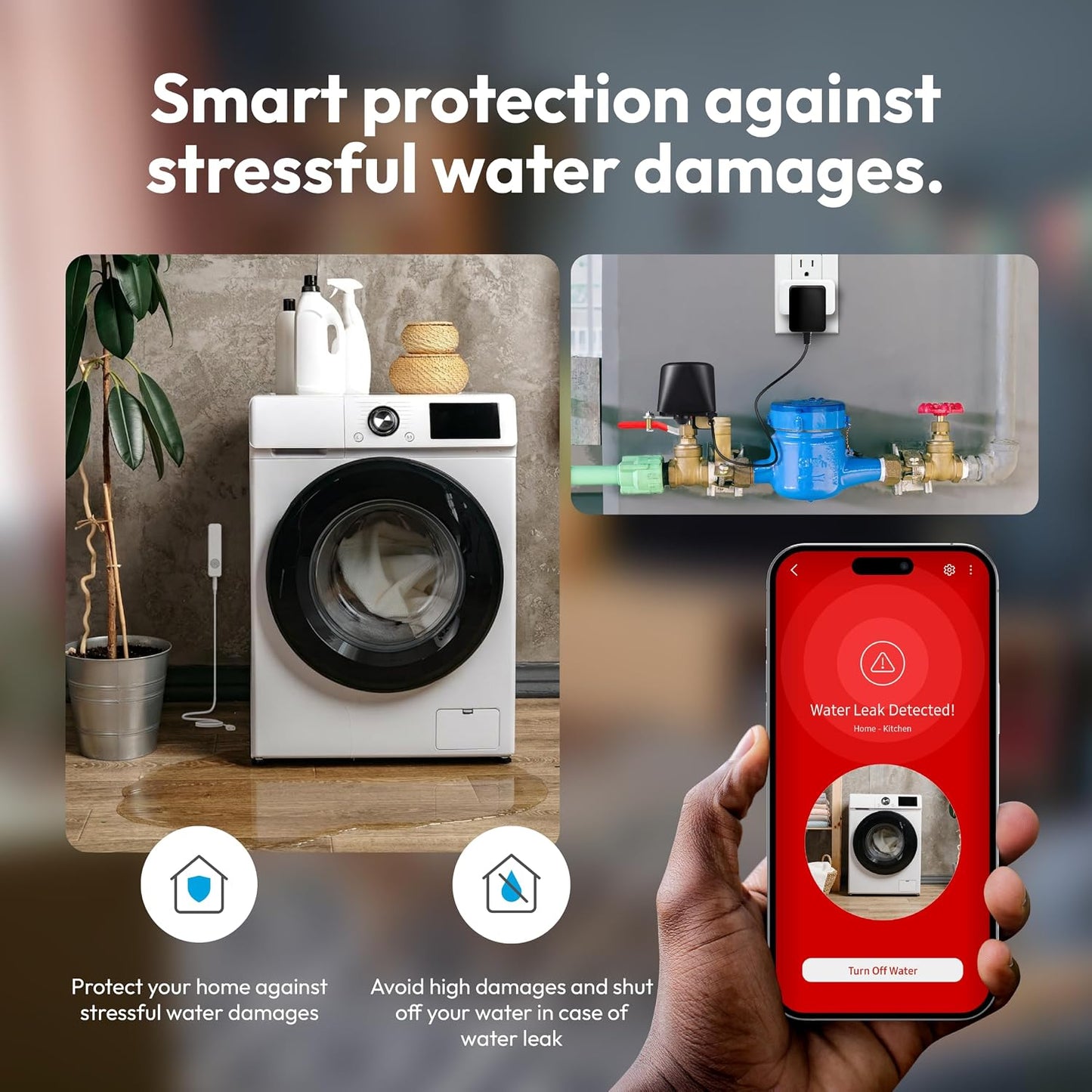 Aeotec Water Sensor 8, Z-Wave Plus 800 Series with Long Range Support, Leak Detector with Temperature & Humidity, SmartThings Compatible, Battery or USB-C Powered Flood Sensor