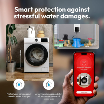 Aeotec Water Sensor 8, Z-Wave Plus 800 Series with Long Range Support, Leak Detector with Temperature & Humidity, SmartThings Compatible, Battery or USB-C Powered Flood Sensor